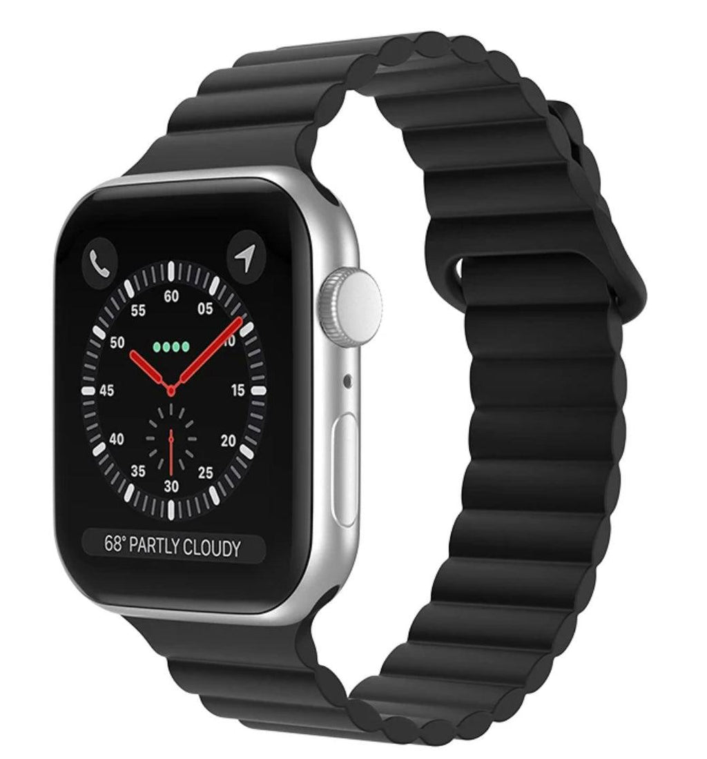 Magnetisk Silikon Armband Apple Watch- Svart - EleganceOfSweden