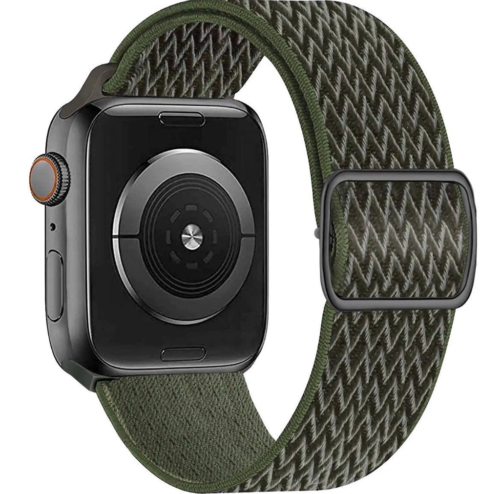 Nylon Armband Justerbart Apple Watch - Mörkgrön - EleganceOfSweden
