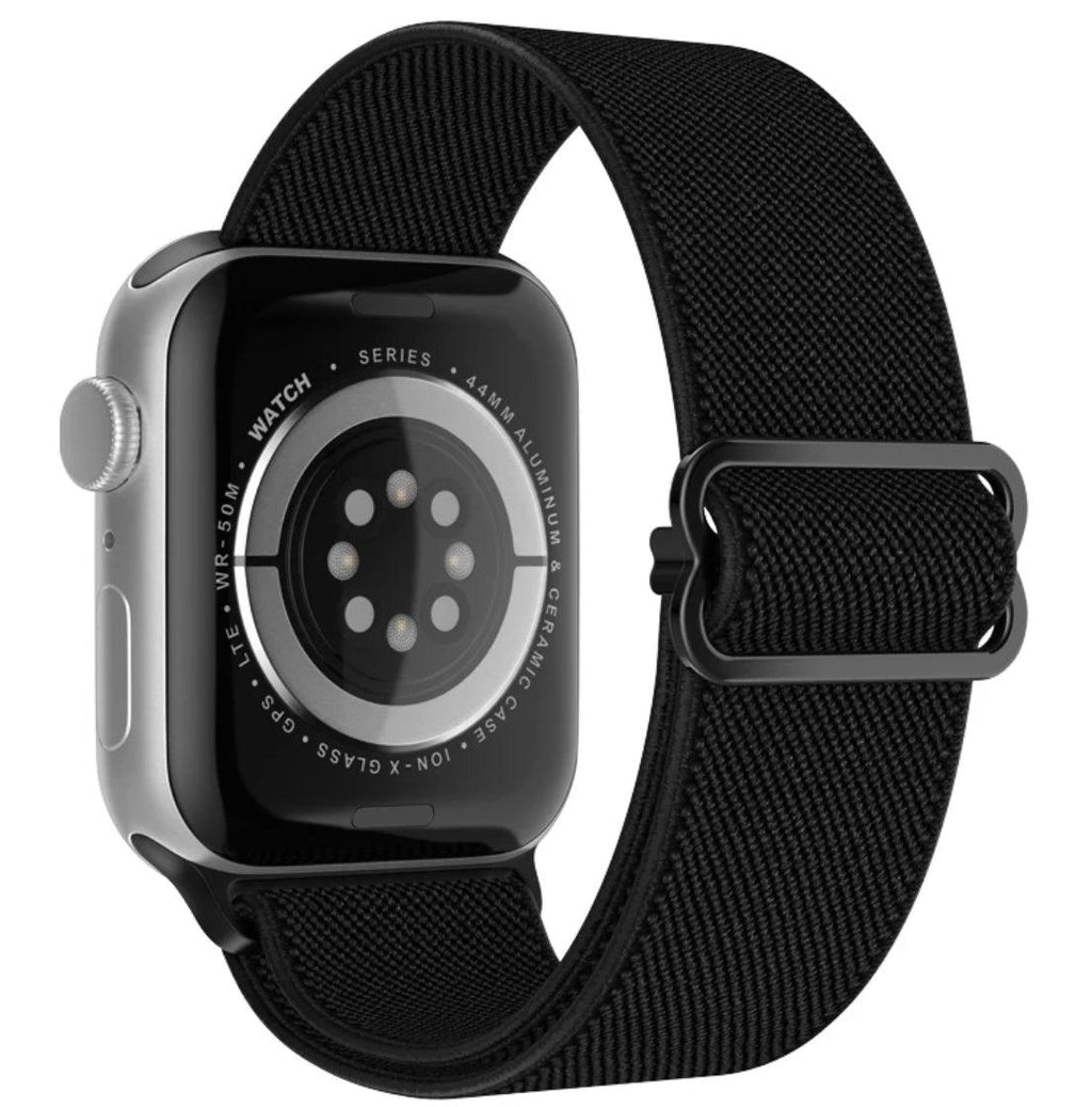 Nylon Armband Justerbart Apple Watch - Svart - EleganceOfSweden