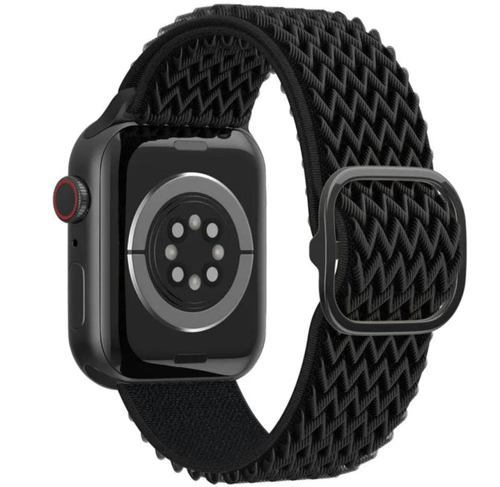 Nylon Armband Justerbart Apple Watch - Svart - EleganceOfSweden