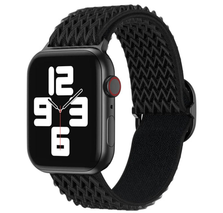 Nylon Armband Justerbart Apple Watch - Svart - EleganceOfSweden
