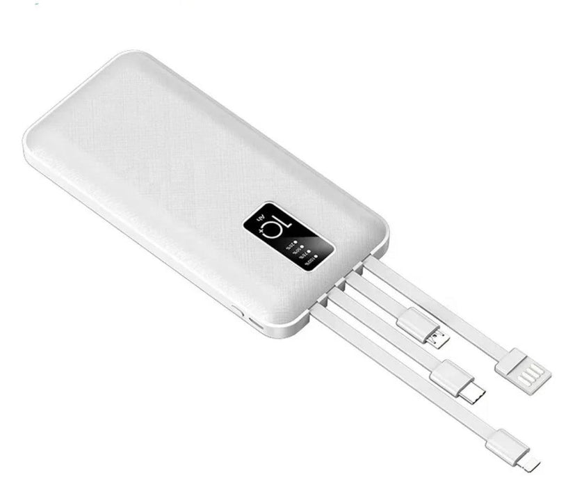 Powerbank med USB-C + Lightning + Micro-USB Kablar - 10000mAh - EleganceOfSweden