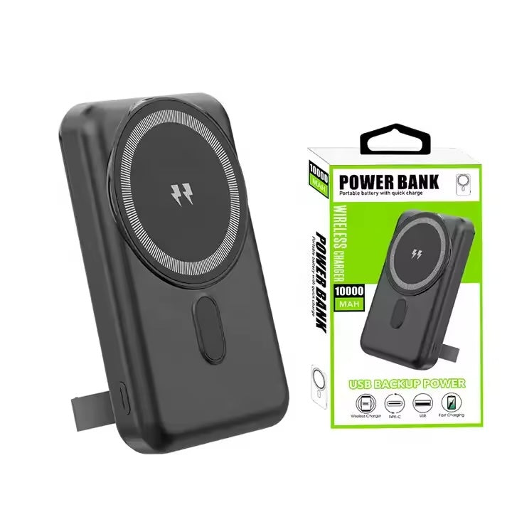 10 000 mAh magnetiskt, trådlös snabbladdning, vikbar powerbank med 22.5 W USB-C PD-port, kompatibel med iPhone och andra enheter