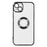 Skyddande iPhone 14 Skal med Kameraskydd: Transparent med Svart Chrome Contour