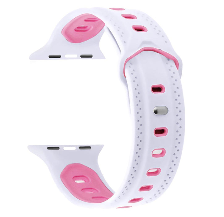 Silikon Armband Apple Watch-Vit/Rosa - EleganceOfSweden
