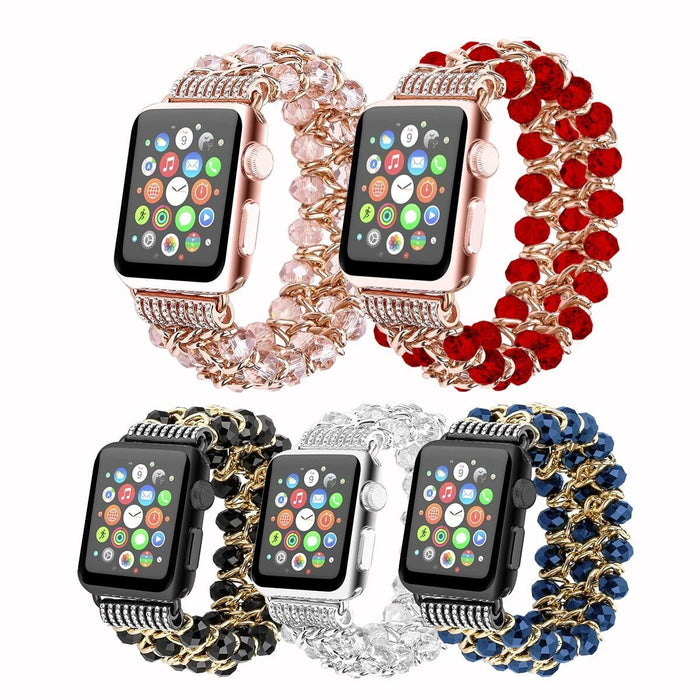 EXOTIC APPLE WATCH PEARL BAND- Pink/ Gold